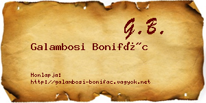 Galambosi Bonifác névjegykártya